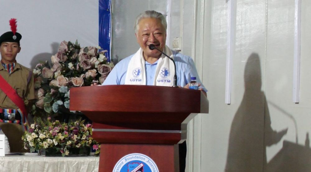 Former Chief Secretary Alemtemshi Jamir speaking on July 4.